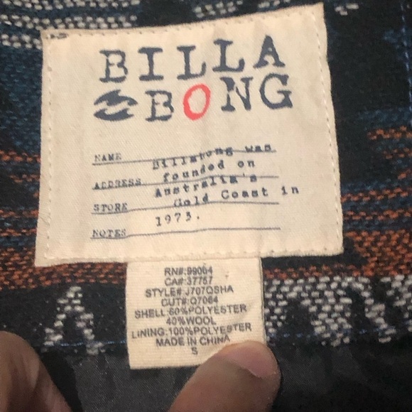 Billabong Swing Jacket Women's Small Aztec Southwesten Wool Blend Tribal Coat - Picture 2 of 7